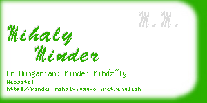 mihaly minder business card